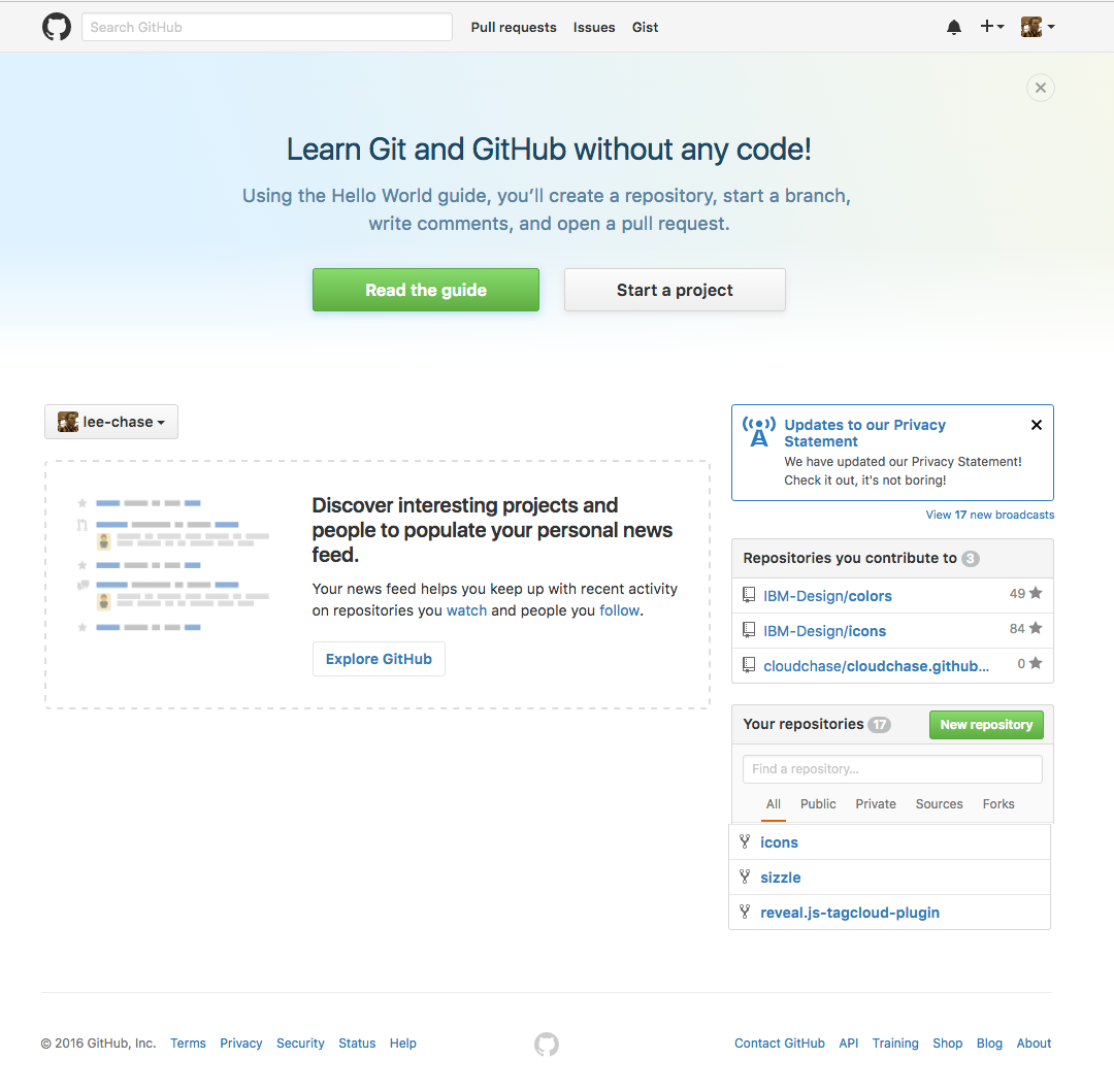 extract from personal github landing page